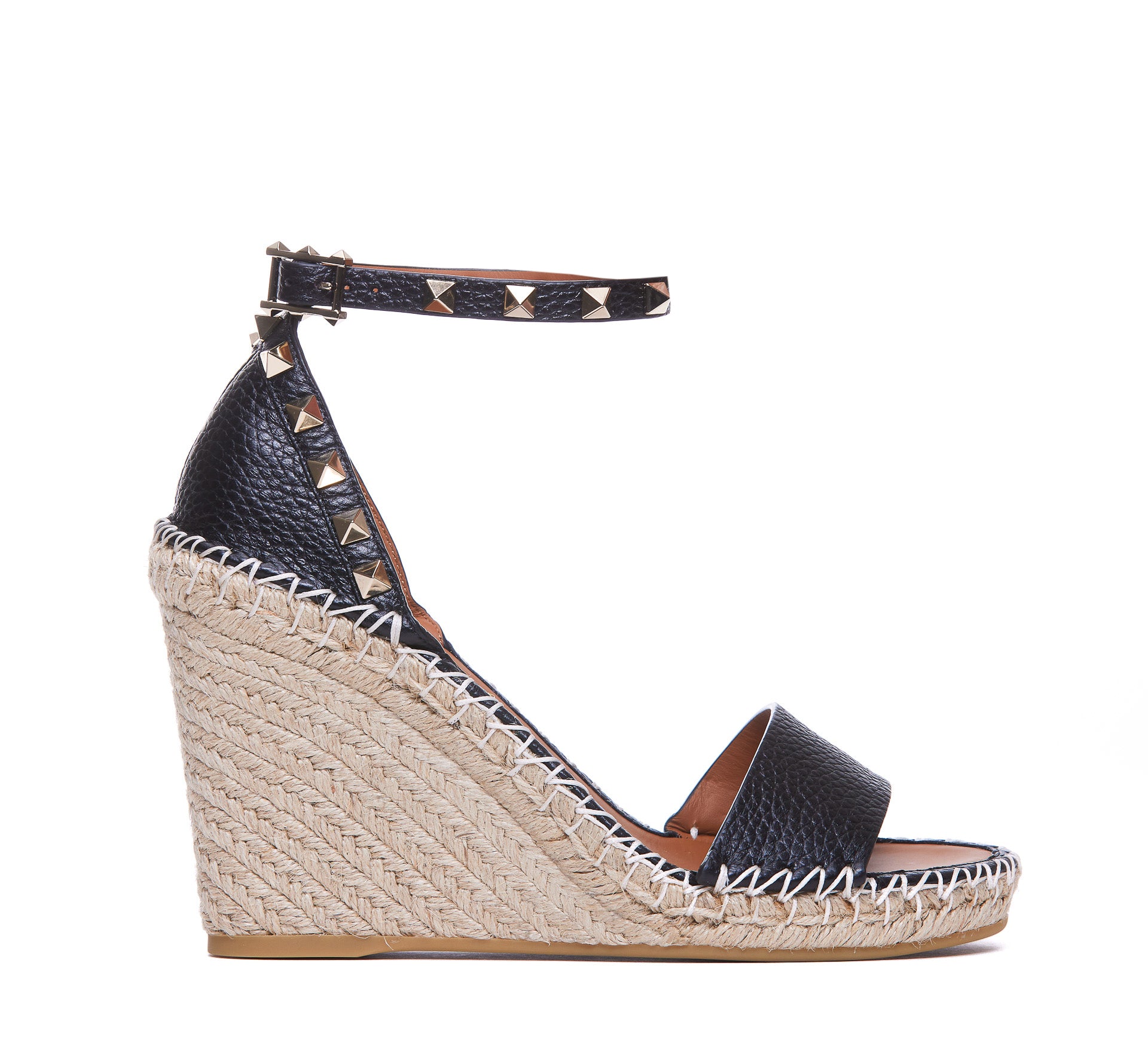 Valentino Garavani Sandals Black Calf Leather/rubber Sole