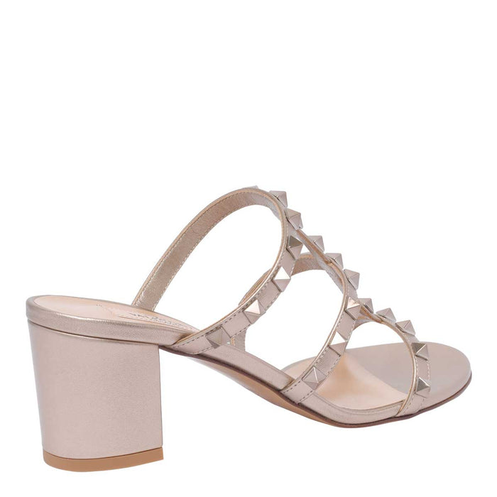 Valentino Garavani Sandals Beige Calf Leather/leather Sole