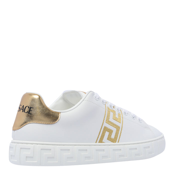 Versace Sneakers White Calf Leather/rubber Sole