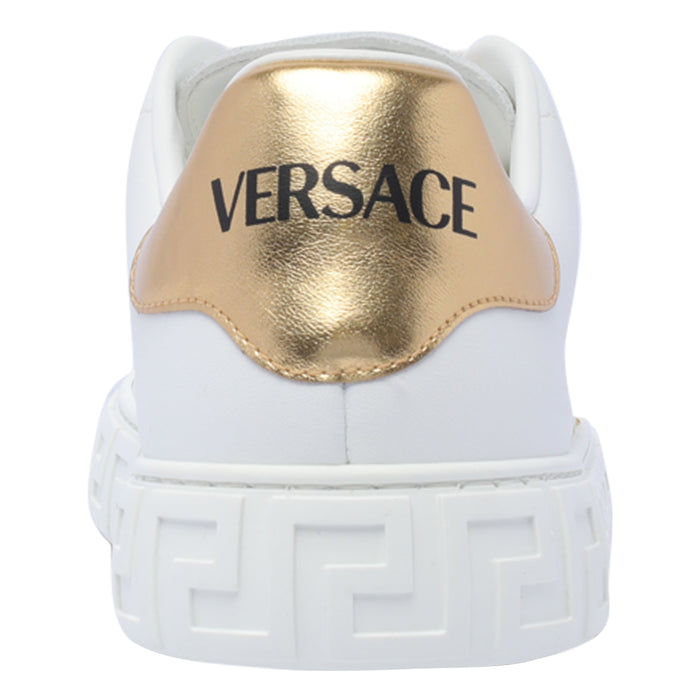 Versace Sneakers White Calf Leather/rubber Sole