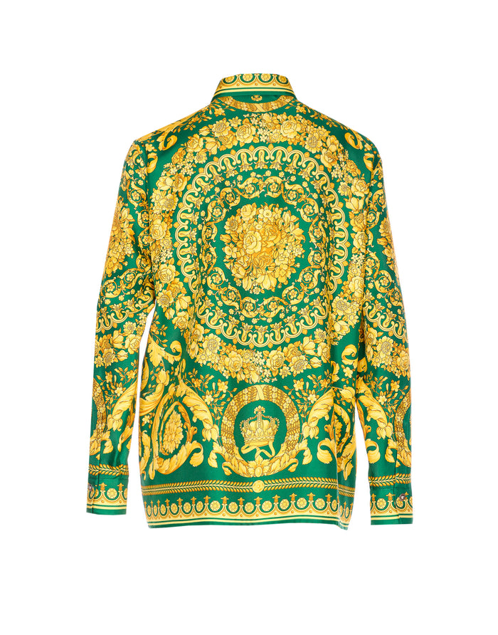 Versace Shirts Green Silk