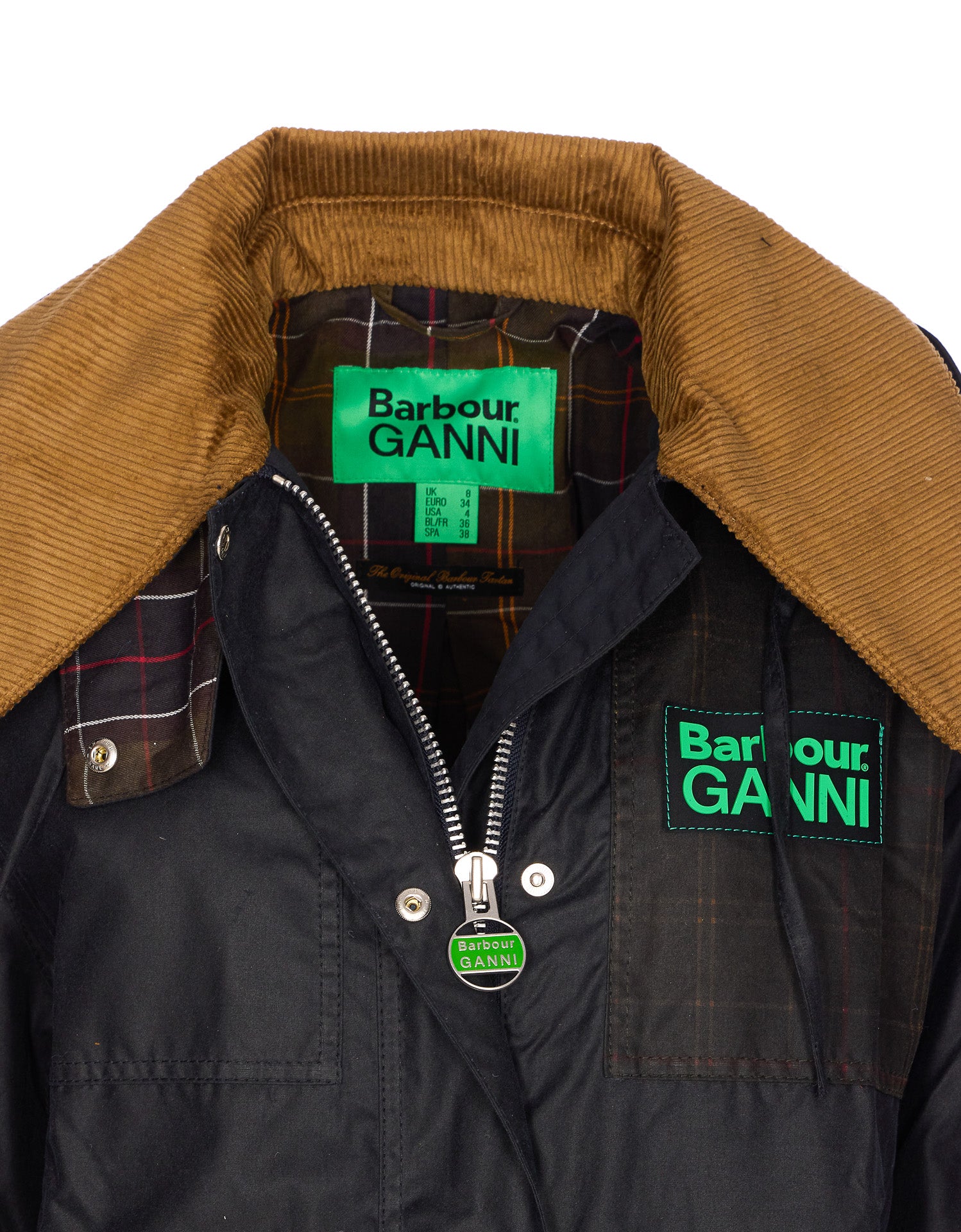 Barbour X Ganni Coats Blue Waxed Cotton