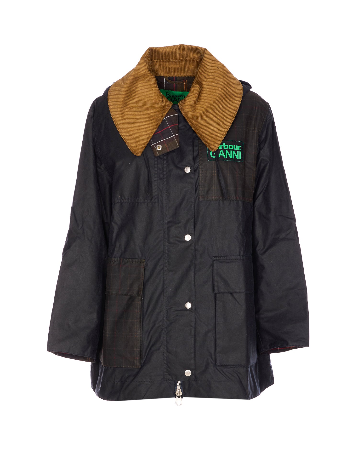 Barbour X Ganni Coats Blue Waxed Cotton