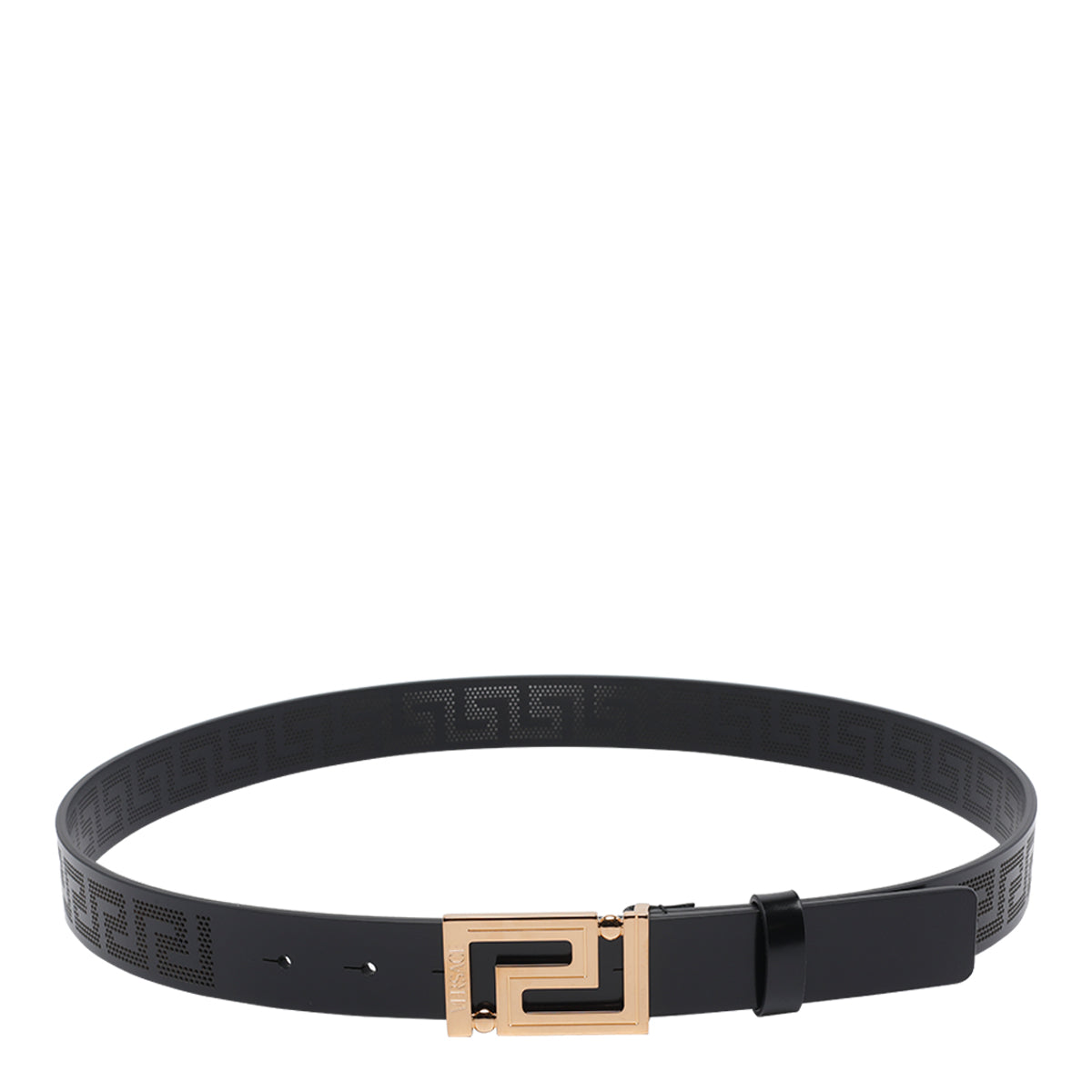Versace Belts Black Calf Leather