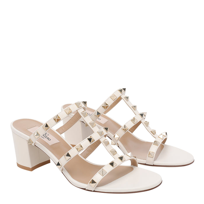 Valentino Garavani Sandals White Calf Leather/leather Sole