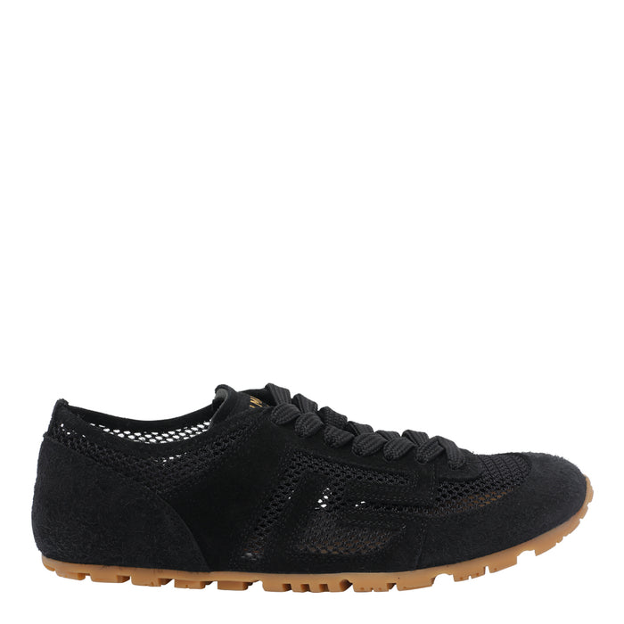Balmain Sneakers Black Suede Fabric/rubber Sole