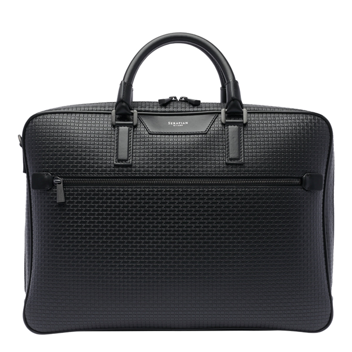 Serapian Suitcases Black Canvas Resinato