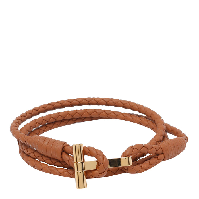 Tom Ford Bijoux Brown Calf Leather And Brass