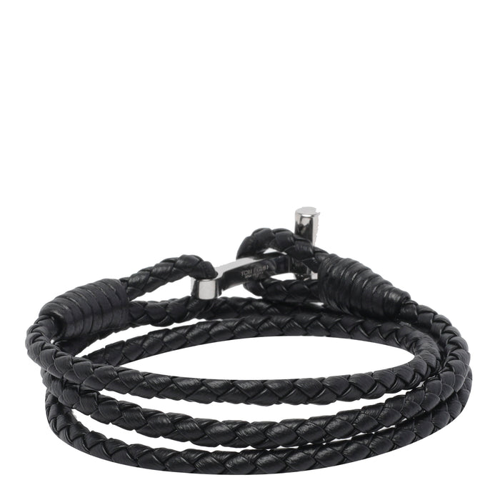 Tom Ford Bijoux Black Calf Leather And Brass