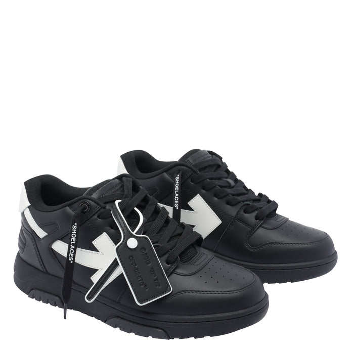 Off White Sneakers Black Leather