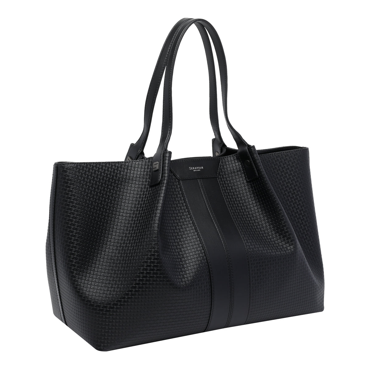 Serapian Bags Black Canvas Resinato
