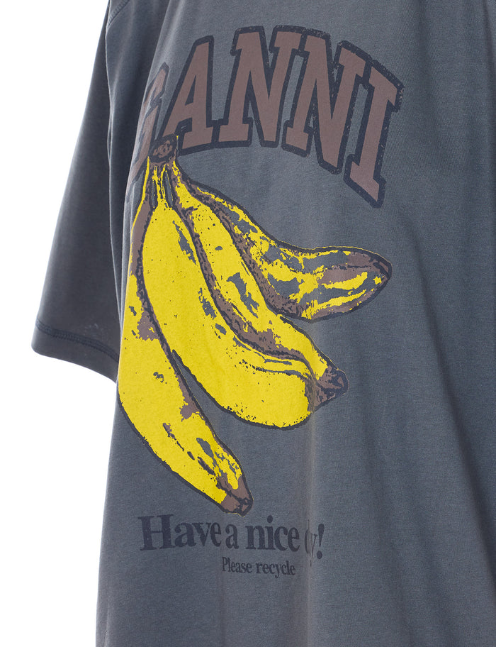 GANNI T-shirts and Polos Grey Organic Cotton