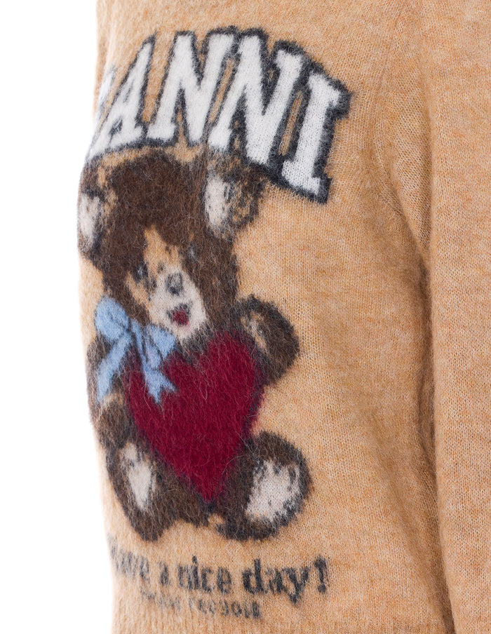 Ganni Sweaters Beige Wool