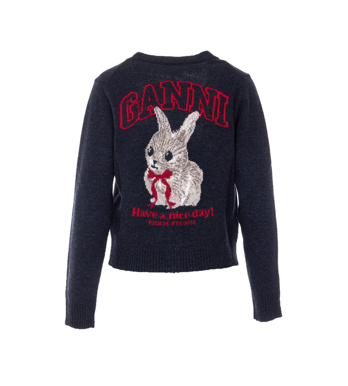 Ganni Sweaters Black Wool