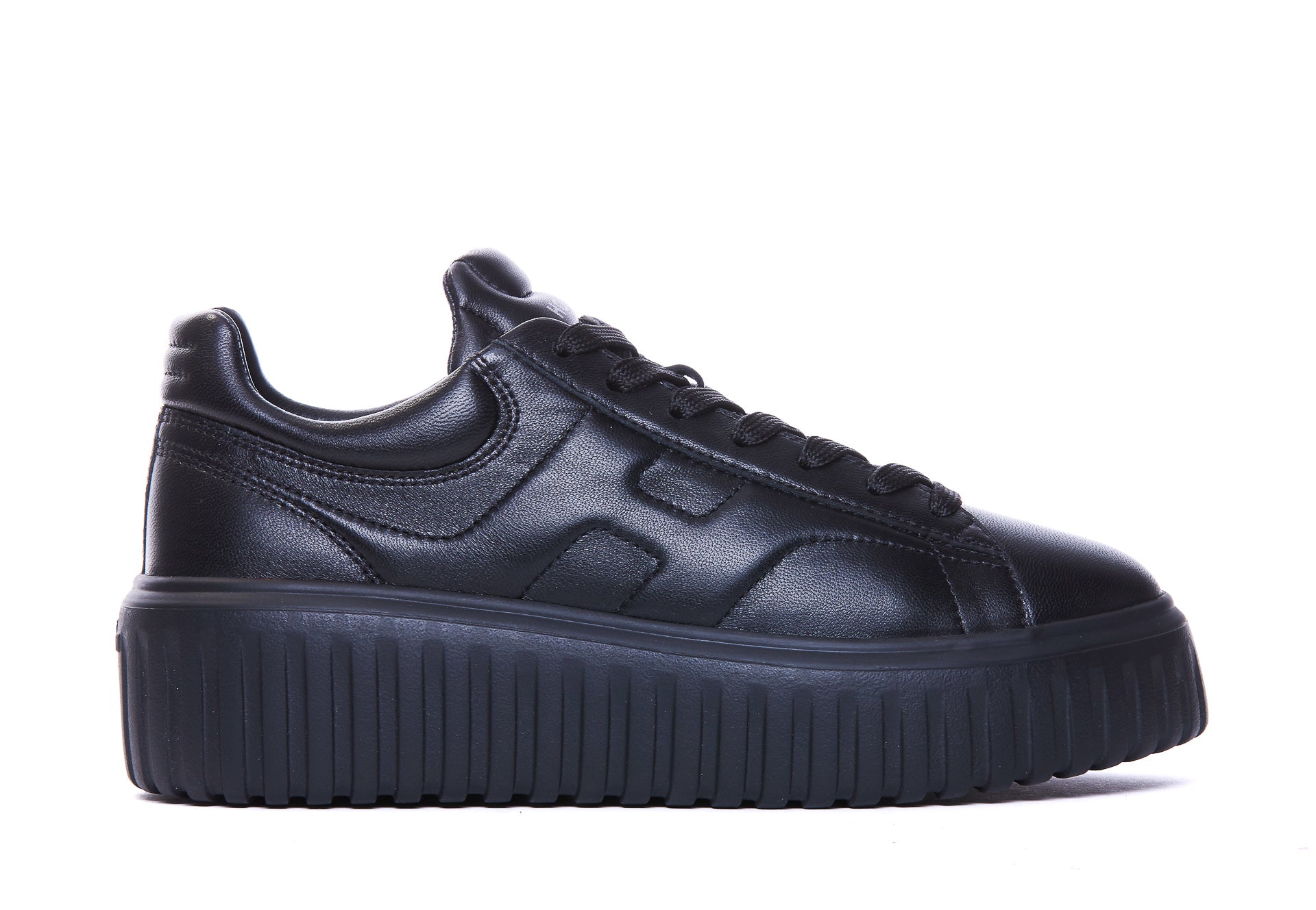 Hogan Sneakers Black Calf Leather/rubber Sole