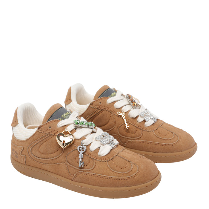 GANNI Sneakers Brown Suede Leather/rubber Sole