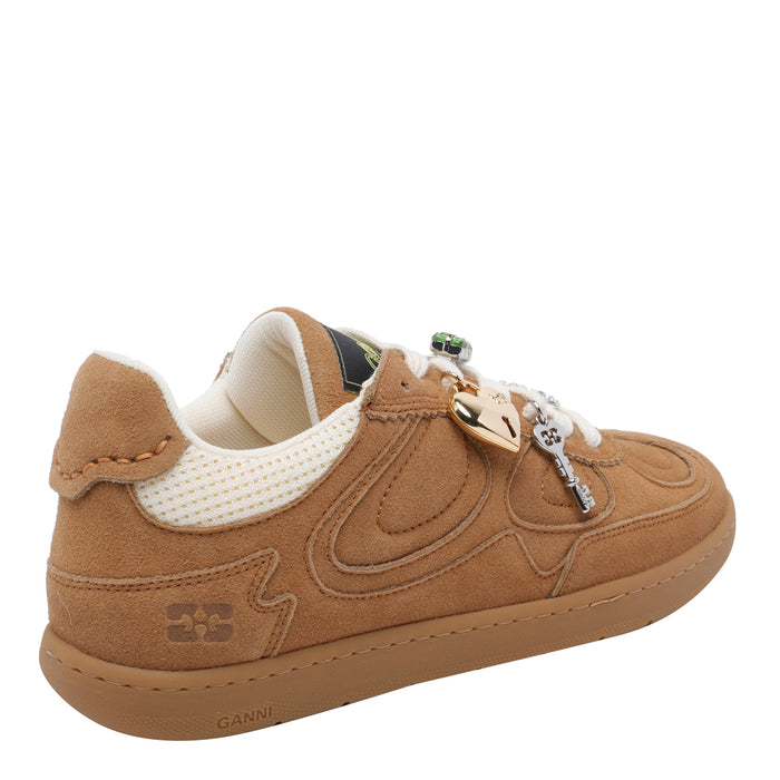 GANNI Sneakers Brown Suede Leather/rubber Sole