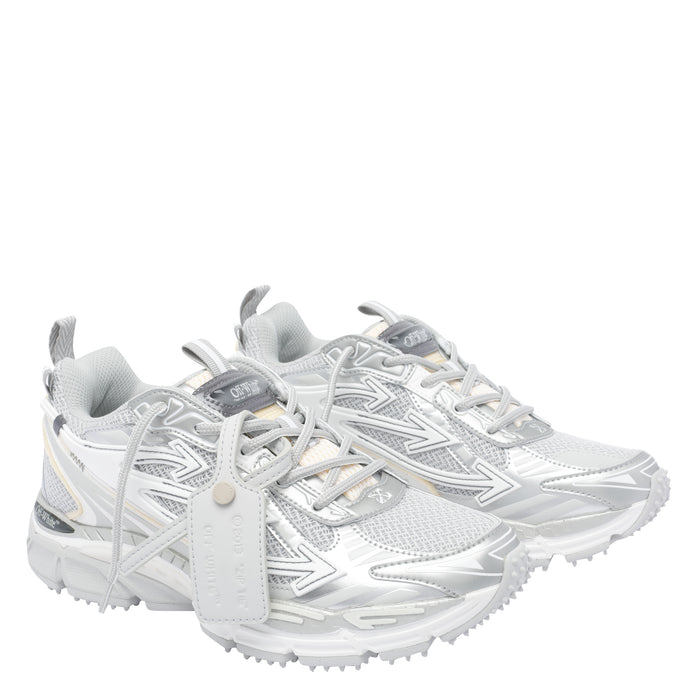 Off White Sneakers Grey Fabric Rubber/rubber Sole