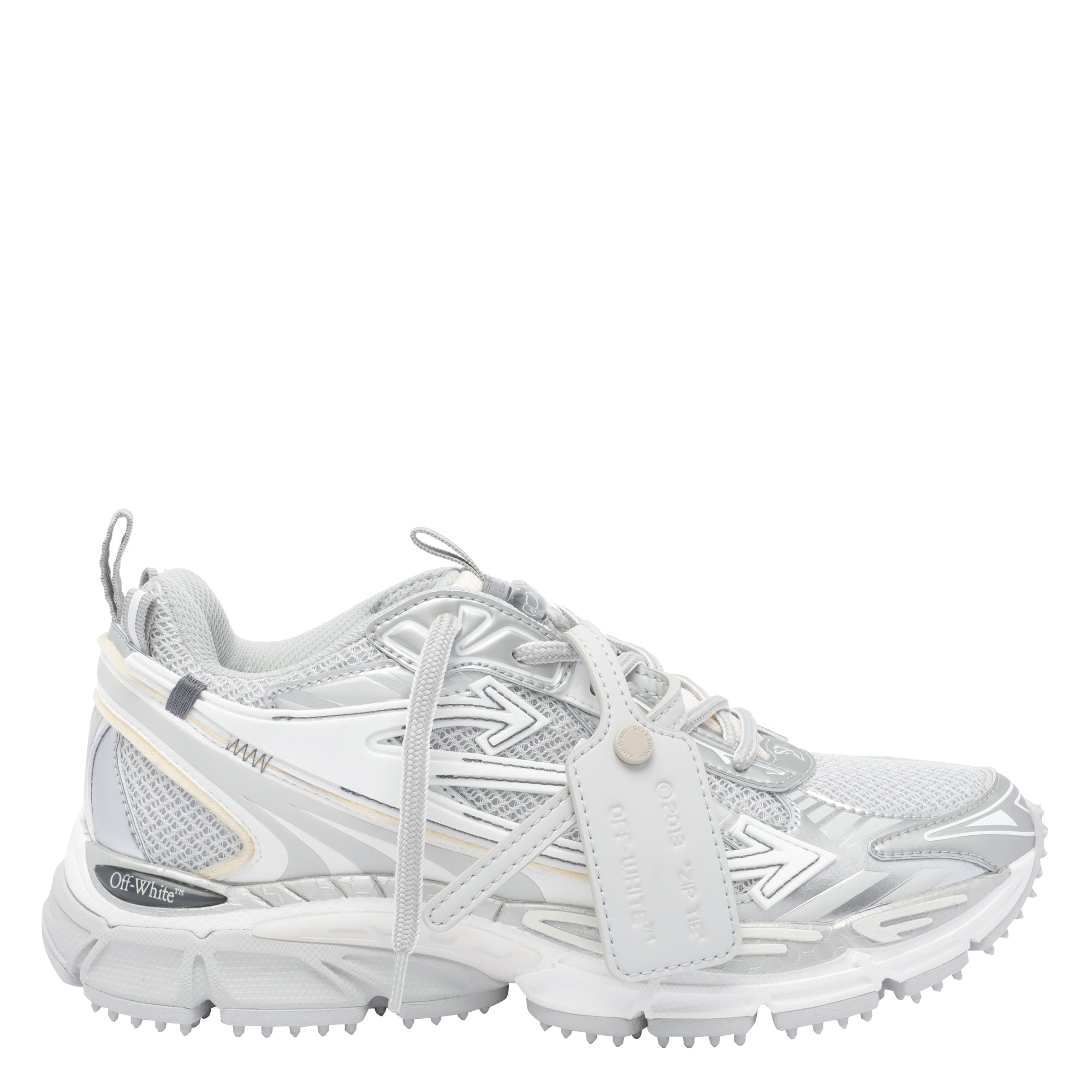 Off White Sneakers Grey Fabric Rubber/rubber Sole