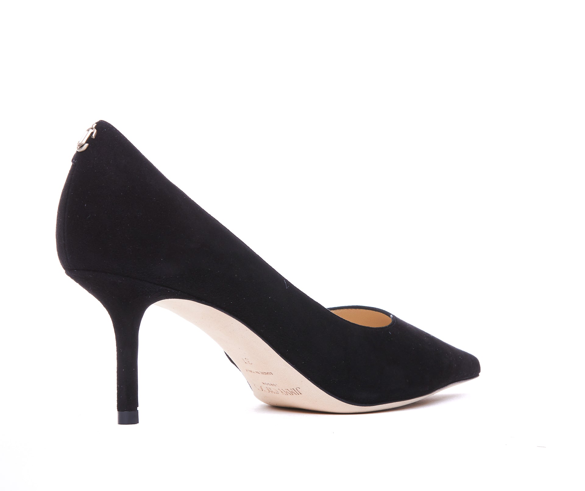 Jimmy Choo With Heel Black Suede Leather/leather Sole