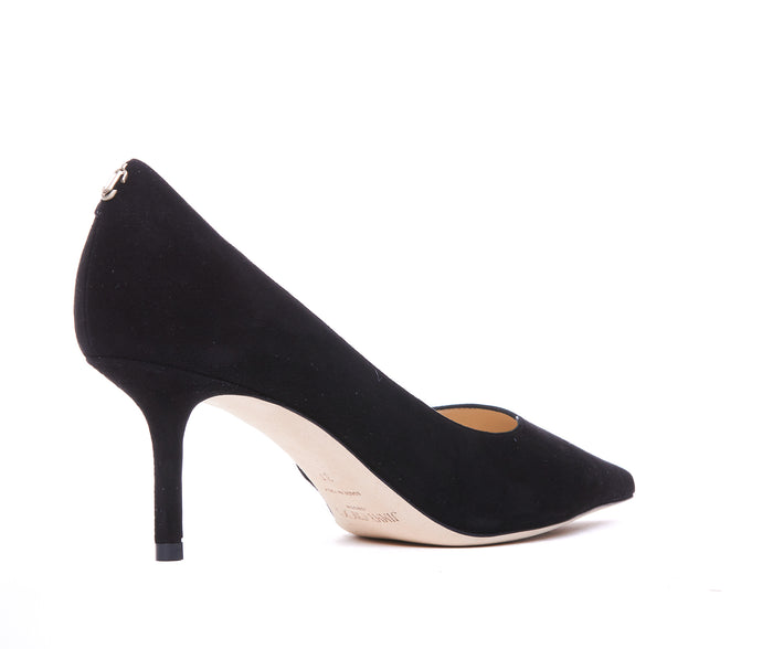 Jimmy Choo With Heel Black Suede Leather/leather Sole