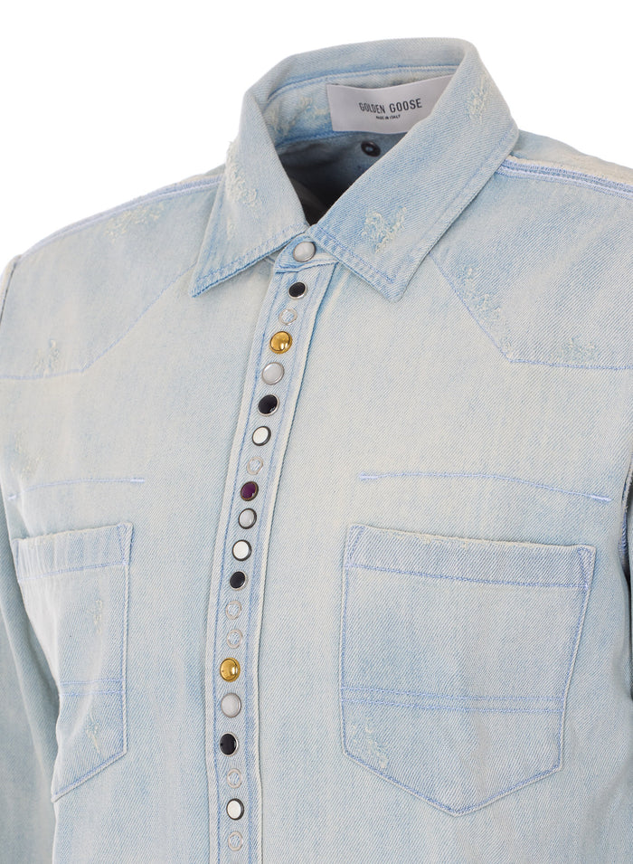 Golden Goose Shirts Blue Cotton