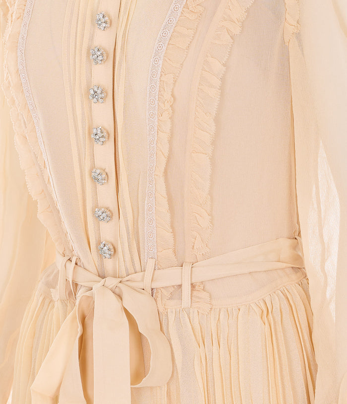 Self Portrait Dresses Beige Viscose