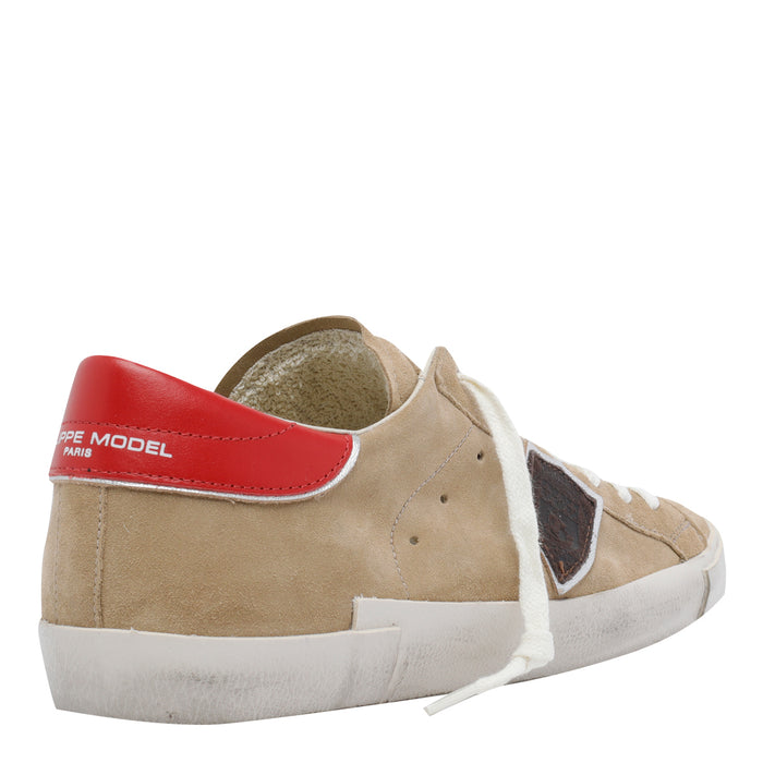 Philippe Model Sneakers Beige Suede Leather/rubber Sole
