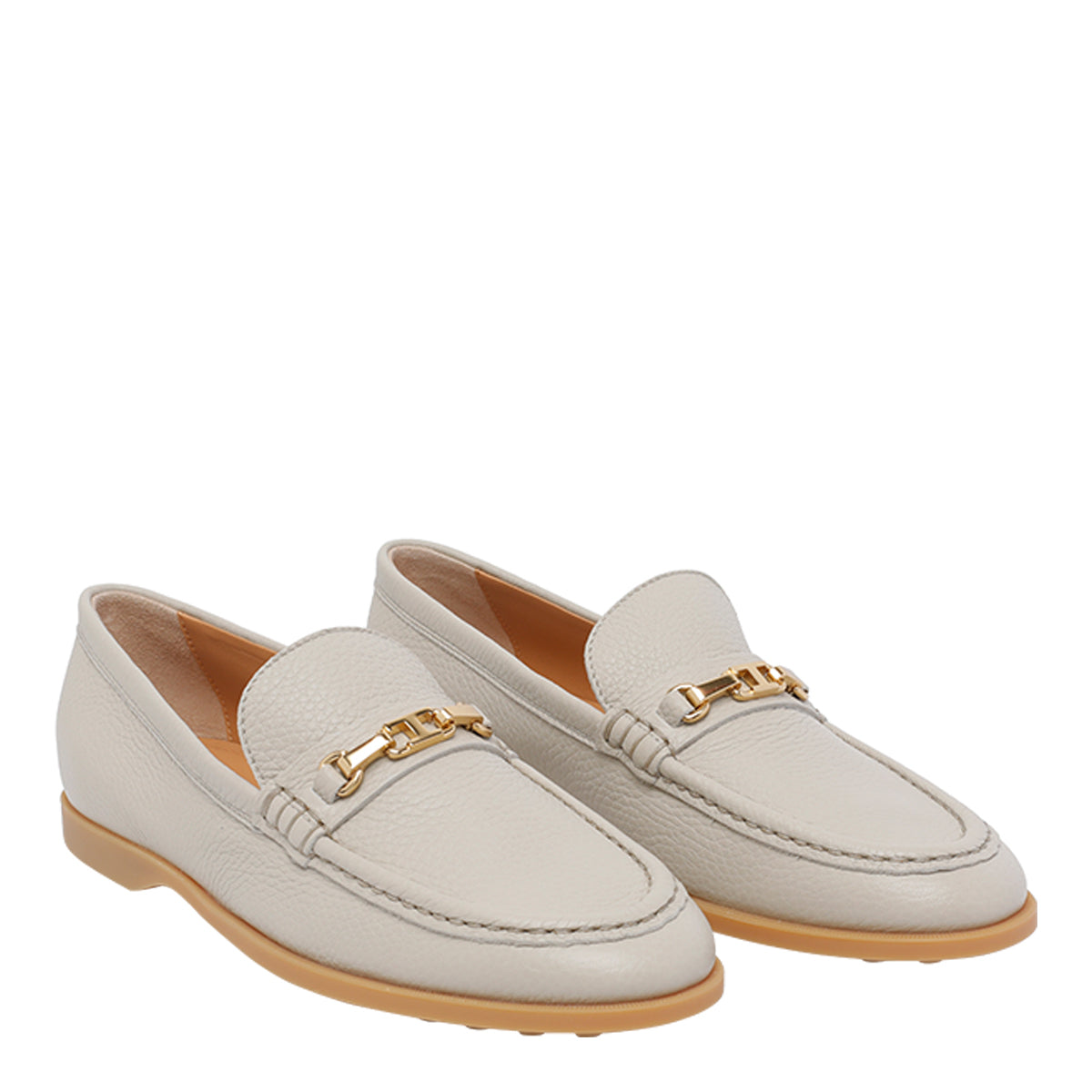 Tods Flat shoes White Calf Leather/rubber Sole