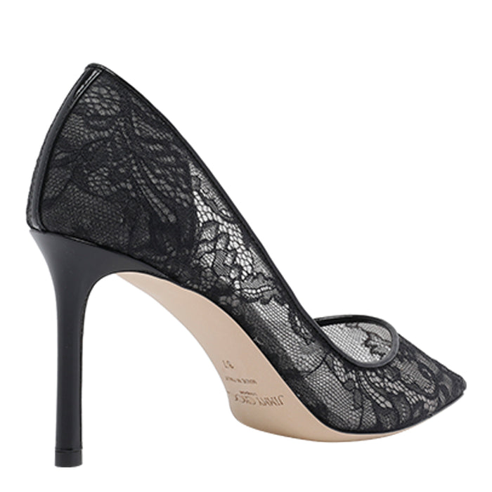 Jimmy Choo With Heel Black Fabric/leather Sole