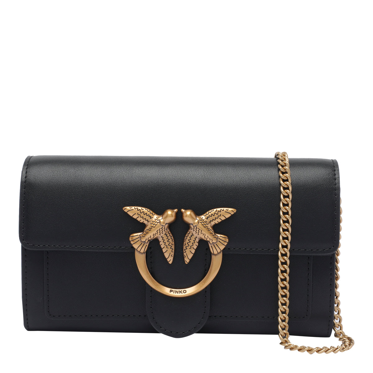 Pinko Wallets Black Calf Leather