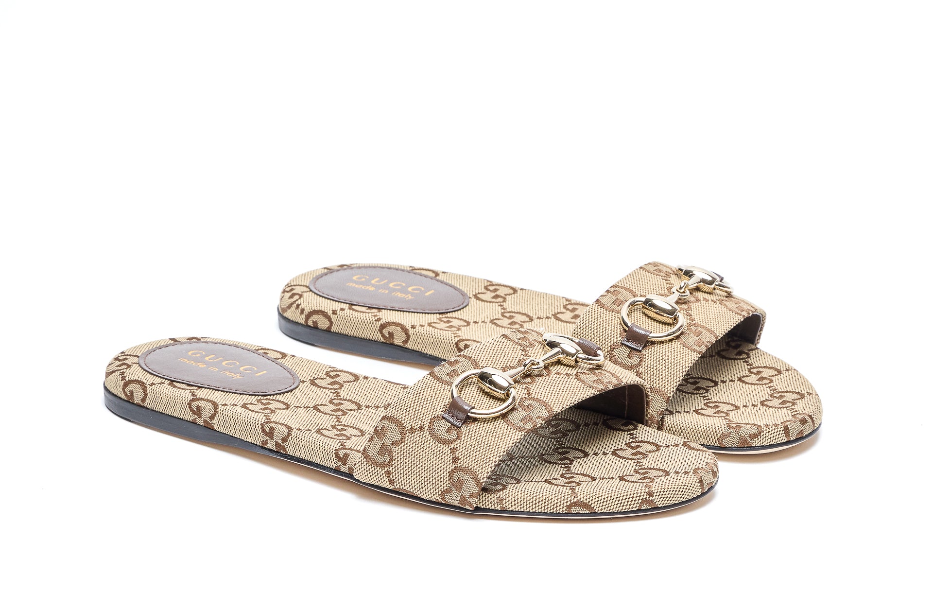 Gucci Sandals Beige Fabric