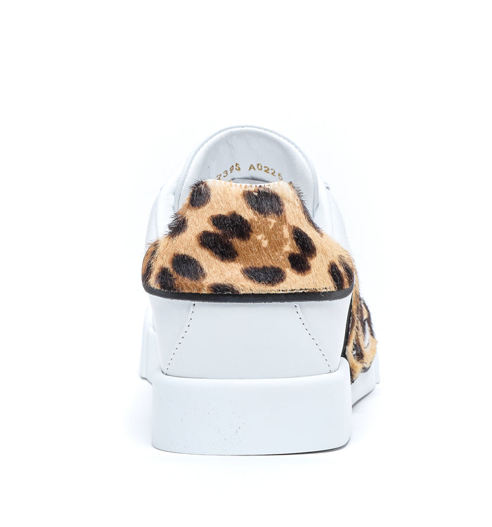 Dolce & Gabbana Sneakers White Leather And Pony Hair