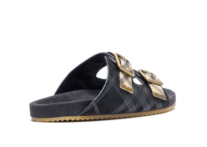 Burberry Sandals Black Leatherm Rubber Sole