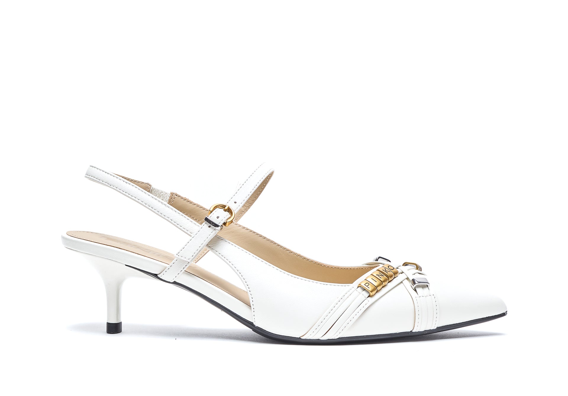 Pinko With Heel White Leather