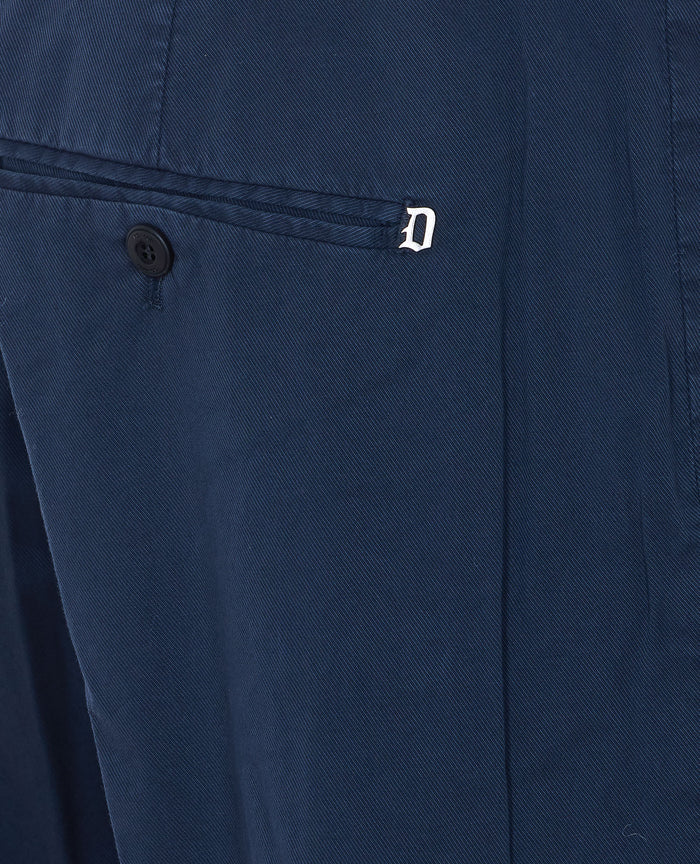 Dondup Trousers Blue Cotton