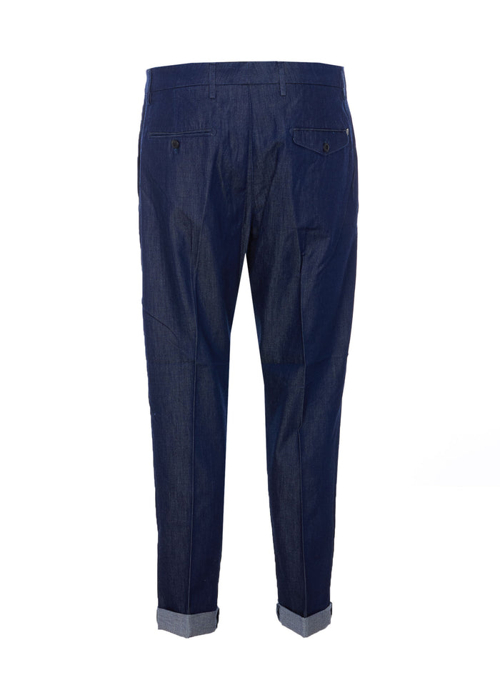 Dondup Trousers Blue Cotton