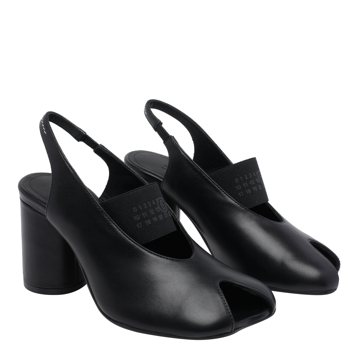 MM6 Maison Margiela With Heel Black Calf Leather/ Leather Sole