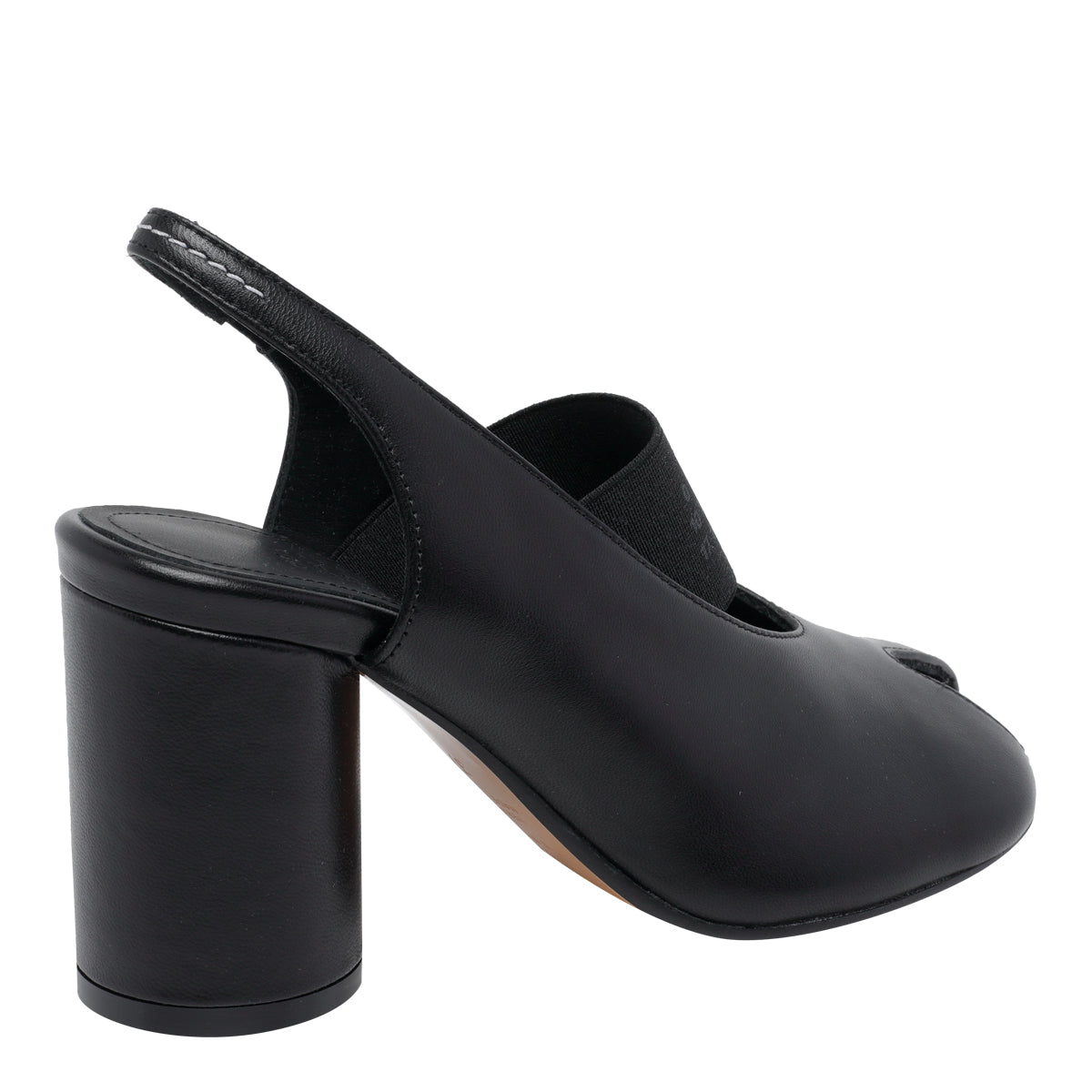 MM6 Maison Margiela With Heel Black Calf Leather/ Leather Sole