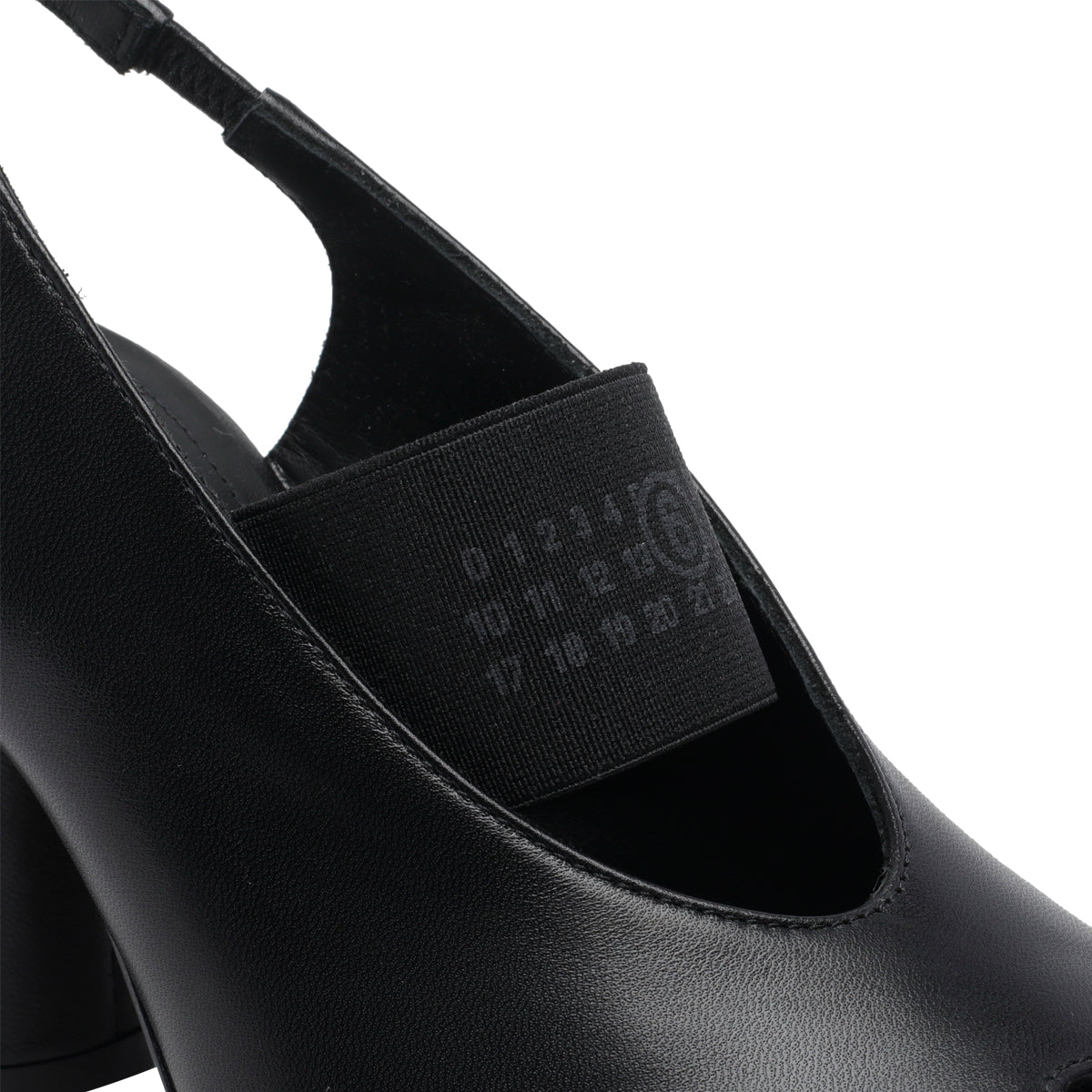 MM6 Maison Margiela With Heel Black Calf Leather/ Leather Sole