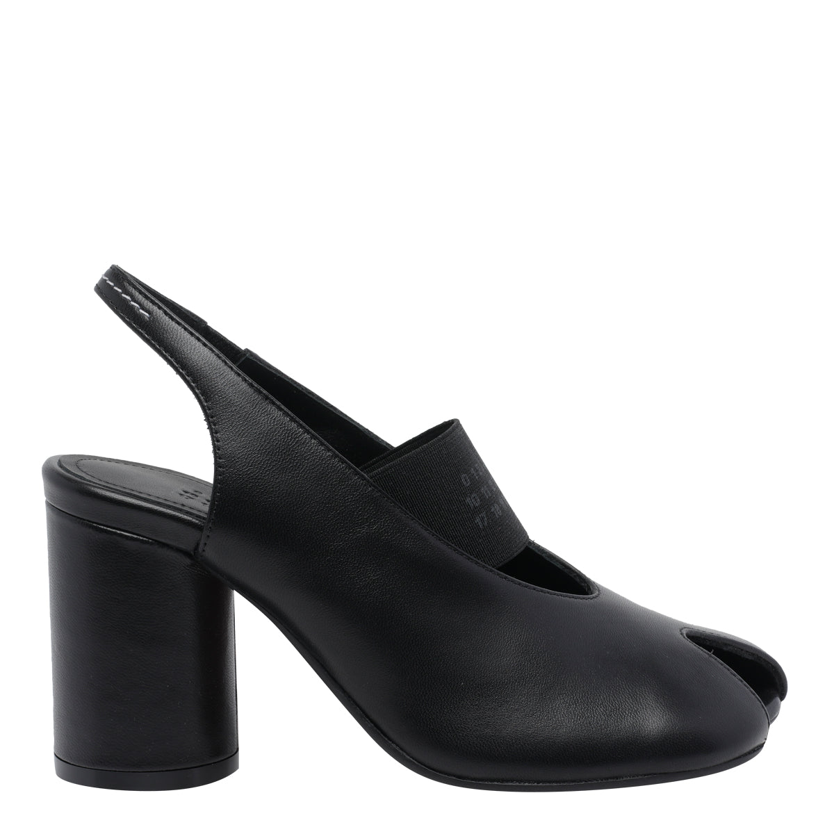 MM6 Maison Margiela With Heel Black Calf Leather/ Leather Sole