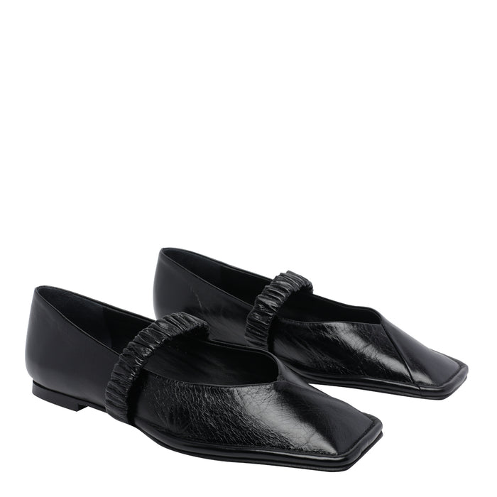 ALOHAS Flat shoes Black Calf Leather/rubber Sole