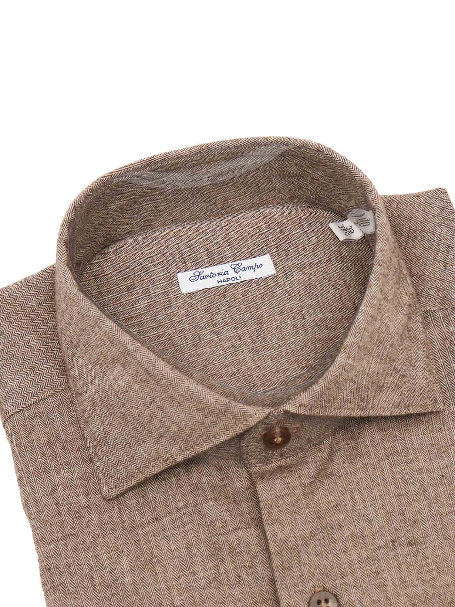 Mens Shirt Brown Cotton