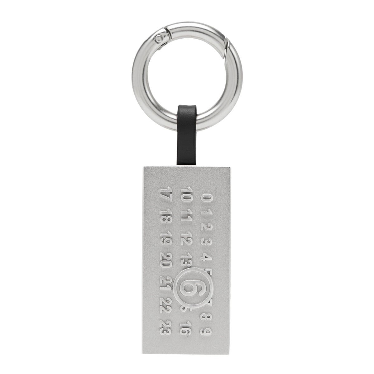 MM6 Maison Margiela Keychains Black Calf Leather Brass