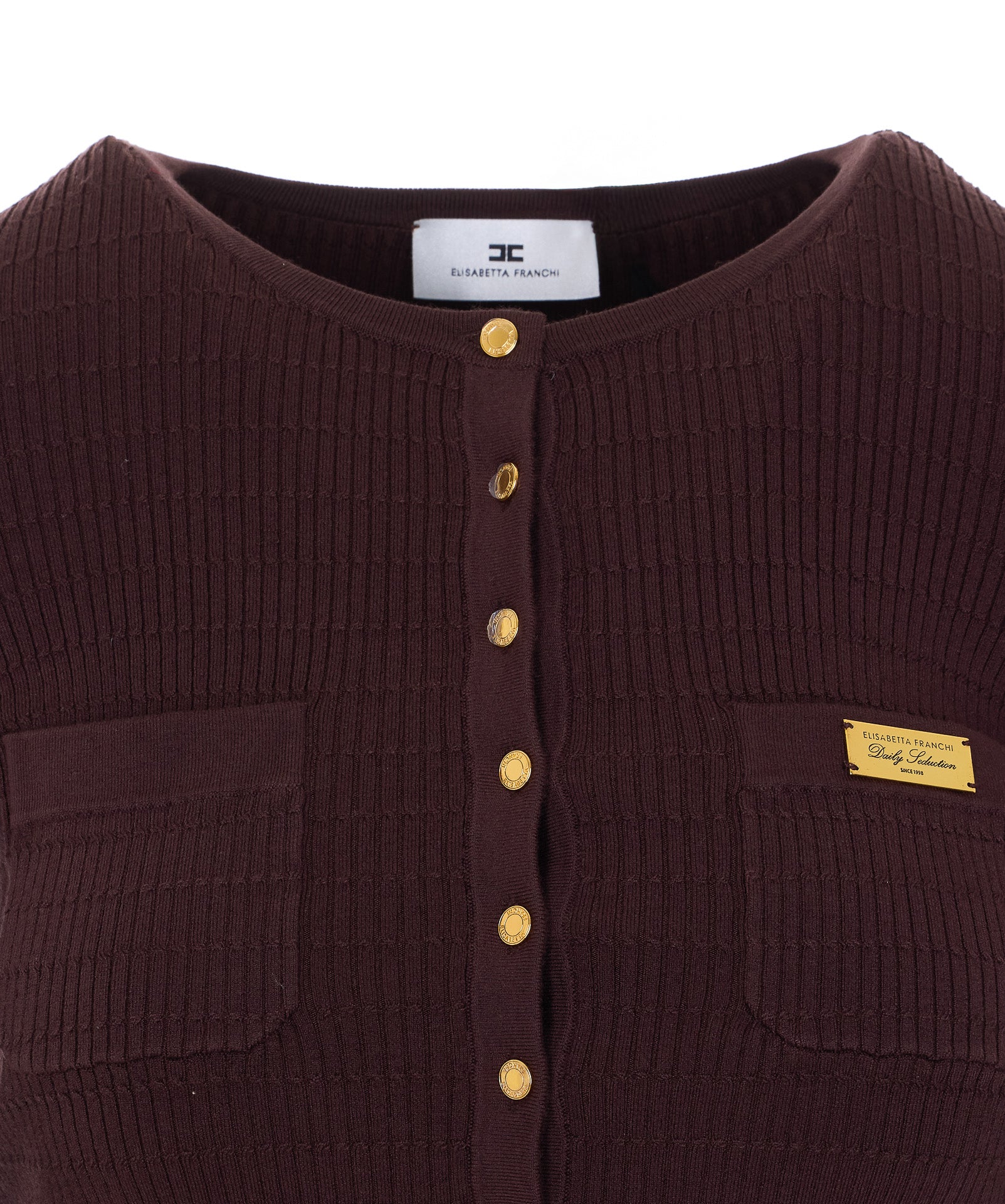 Elisabetta Franchi Sweaters Brown Lyocell