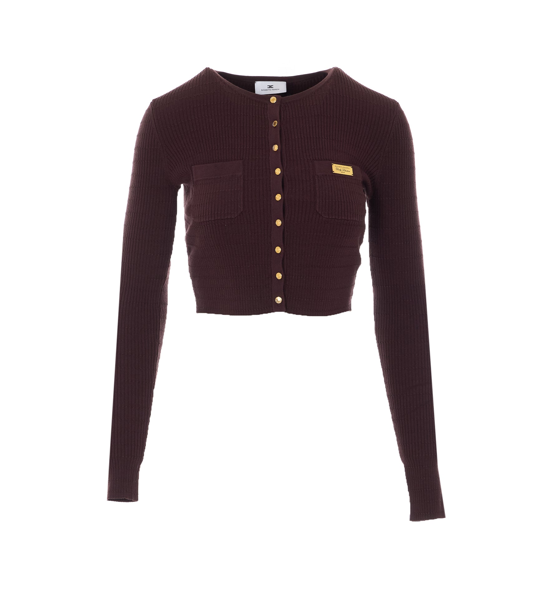 Elisabetta Franchi Sweaters Brown Lyocell