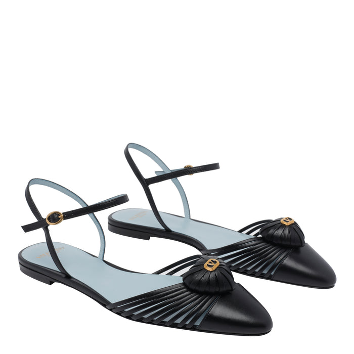 Valentino Garavani Flat shoes Black Calf Leather/leather Sole