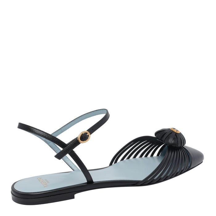 Valentino Garavani Flat shoes Black Calf Leather/leather Sole