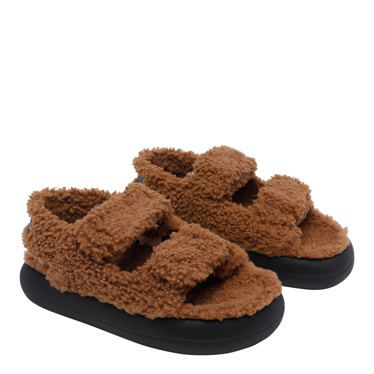 Moon Boot Sandals Brown Shearling/rubber Sole