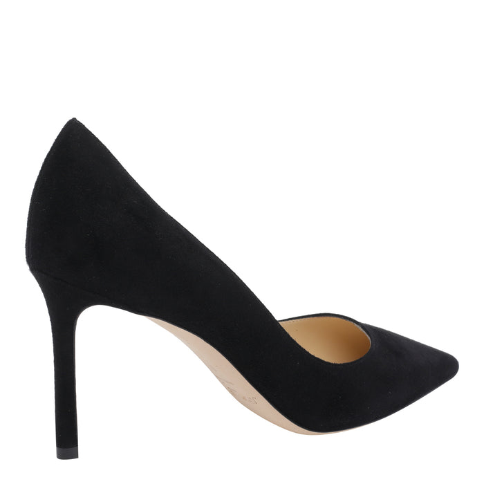 Jimmy Choo With Heel Black Suede Leather/leather Sole
